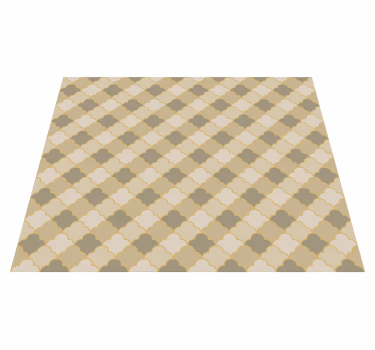 Alfombra vinílica geométrica beige art déco - TenVinilo