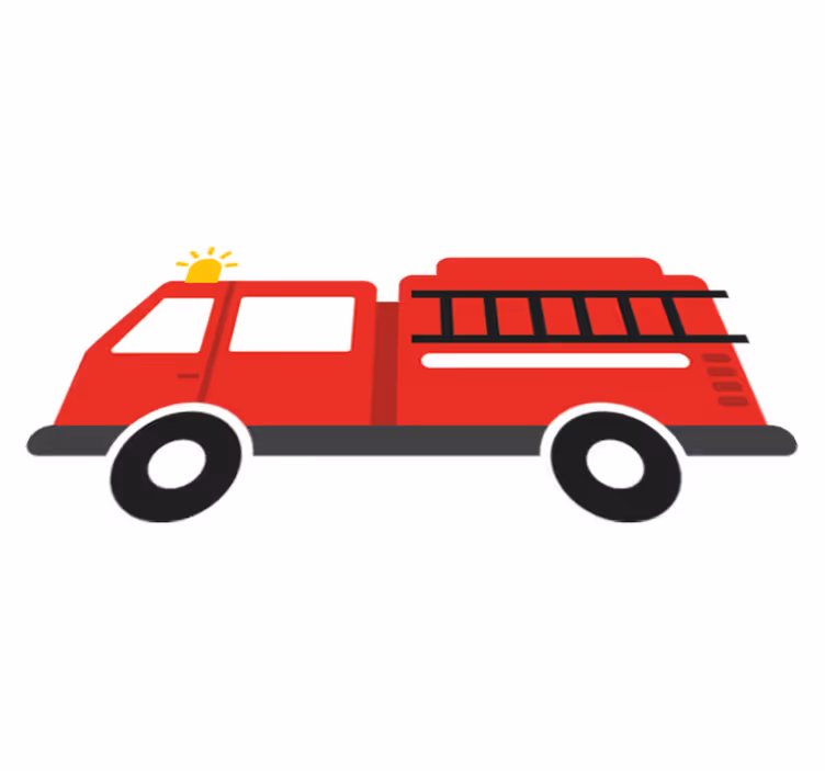Alfombra vinílica infantil camión de bomberos - TenVinilo