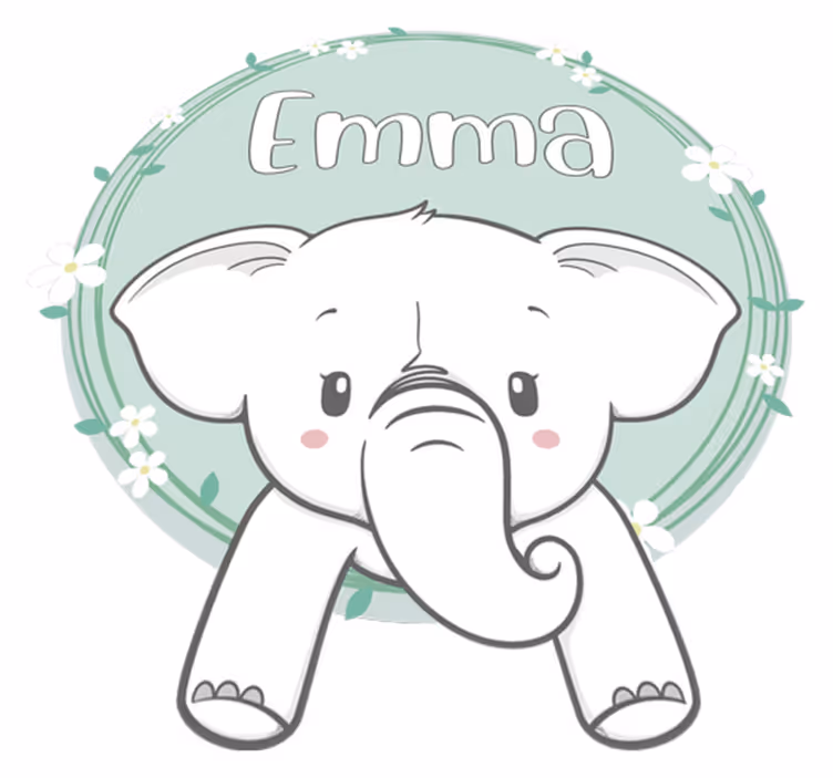 Alfombra vinílica infantil elefante personalizado - TenVinilo