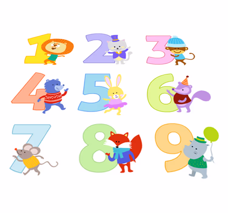 Alfombra vinílica infantil sticker colección de números - TenVinilo
