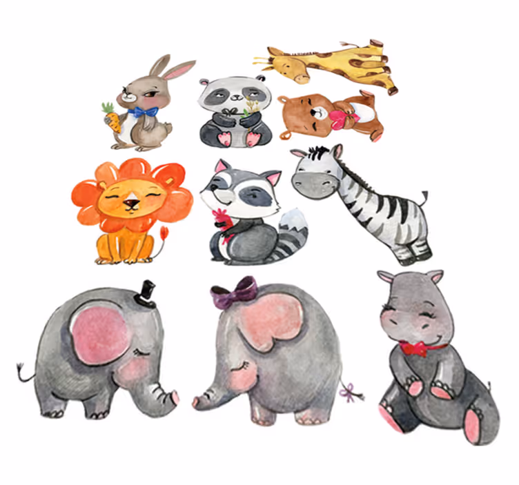 Alfombra vinílica infantil pegatinas animales selva - TenVinilo