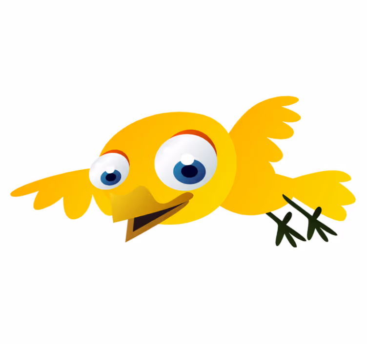 Alfombra vinílica infantil pájaro amarillo volador - TenVinilo