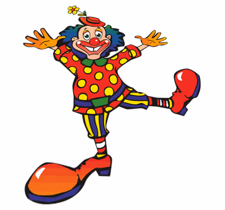 Alfombra vinílica infantil payaso colorido danzante - TenVinilo