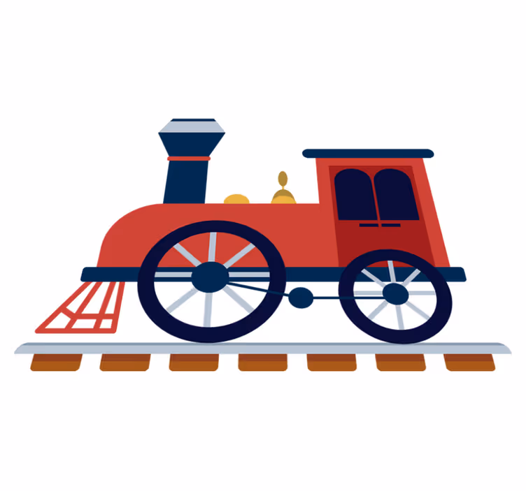 Alfombra vinílica infantil tren rojo antiguo - TenVinilo