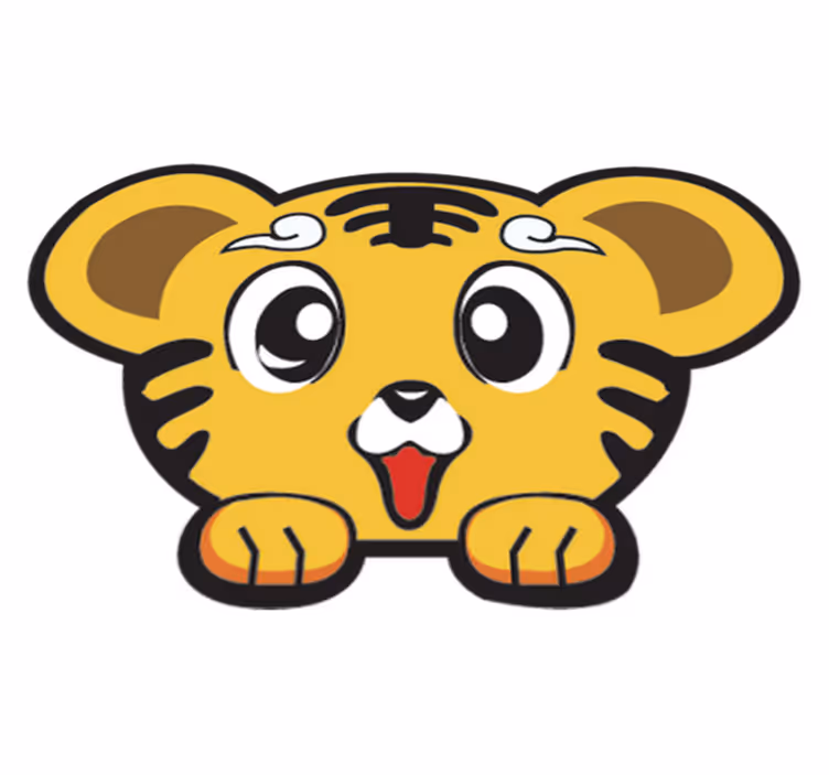 Alfombra vinílica infantil tigre feliz - TenVinilo