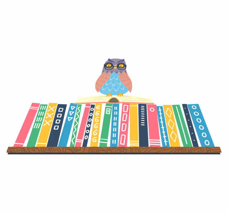 Alfombra vinílica dormitorio búho de caricatura con gafas - TenVinilo