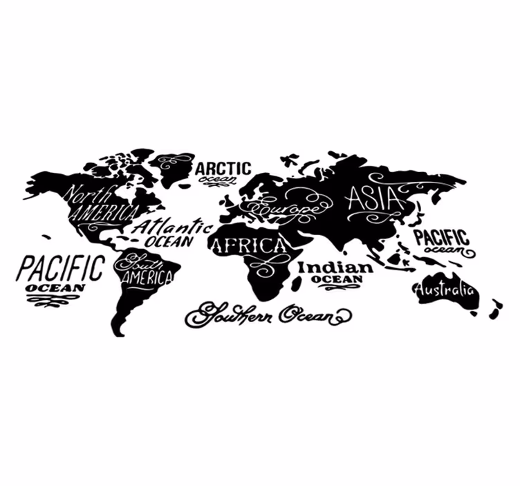 Alfombra vinílica mapamundi mapa del mundo con detalles - TenVinilo