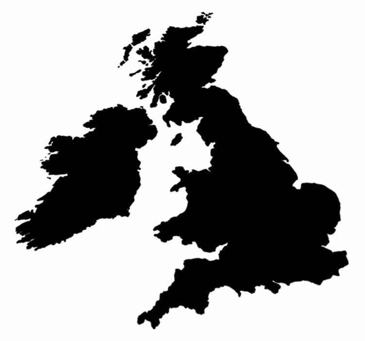 Alfombra vinílica mapamundi mapa de inglaterra en color - TenVinilo
