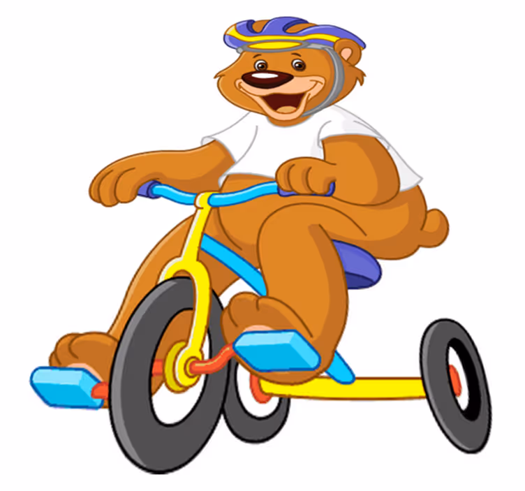 Alfombra vinílica infantil oso ciclista - TenVinilo