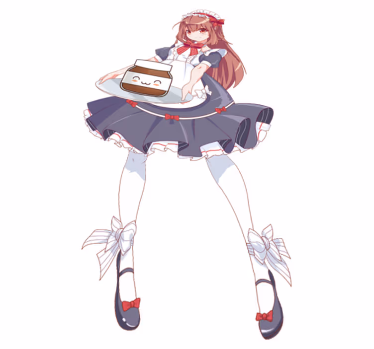 Alfombra vinílica infantil chica anime con nutella - TenVinilo
