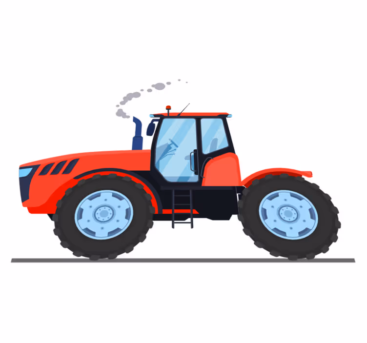 Alfombra vinílica infantil tractor rojo - TenVinilo