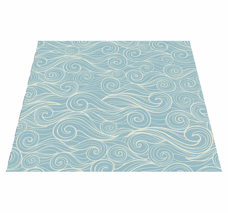 Alfombra vinílica baño océano con olas - TenVinilo