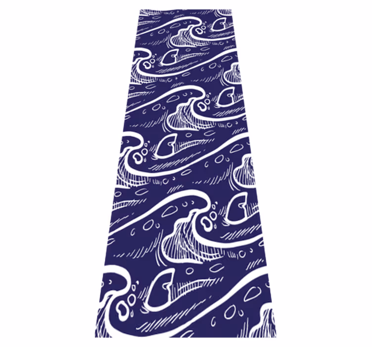 Alfombra vinílica baño fondo de olas azules - TenVinilo