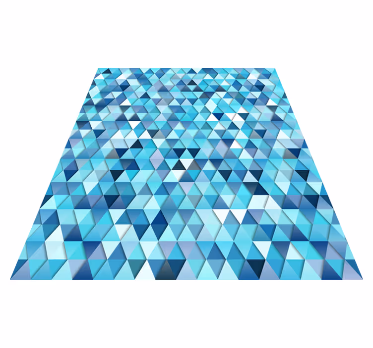 Alfombra vinílica baño geométrico azul abstracto - TenVinilo