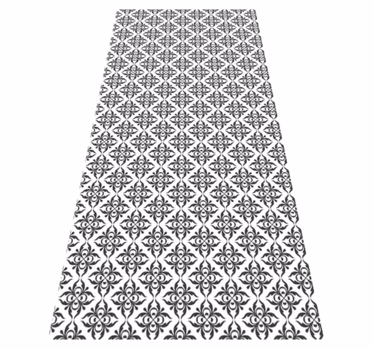 Alfombra vinílica baño diseño de azulejos negros - TenVinilo
