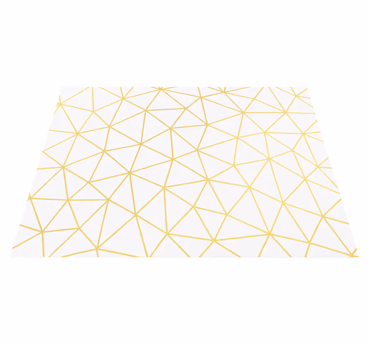 Alfombra vinílica geométrica prisma geométrico dorado - TenVinilo