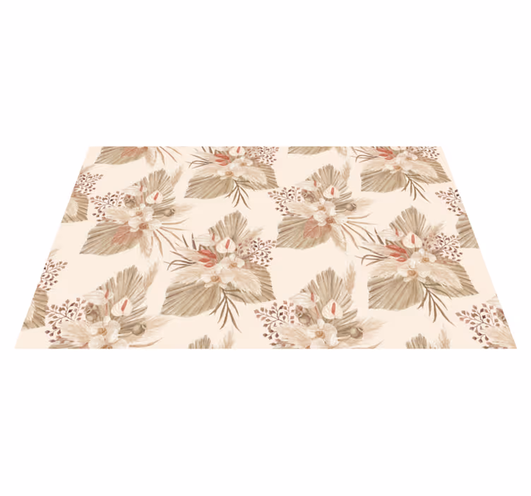 Alfombra vinílica baño flor seca con hierba de la pampa - TenVinilo