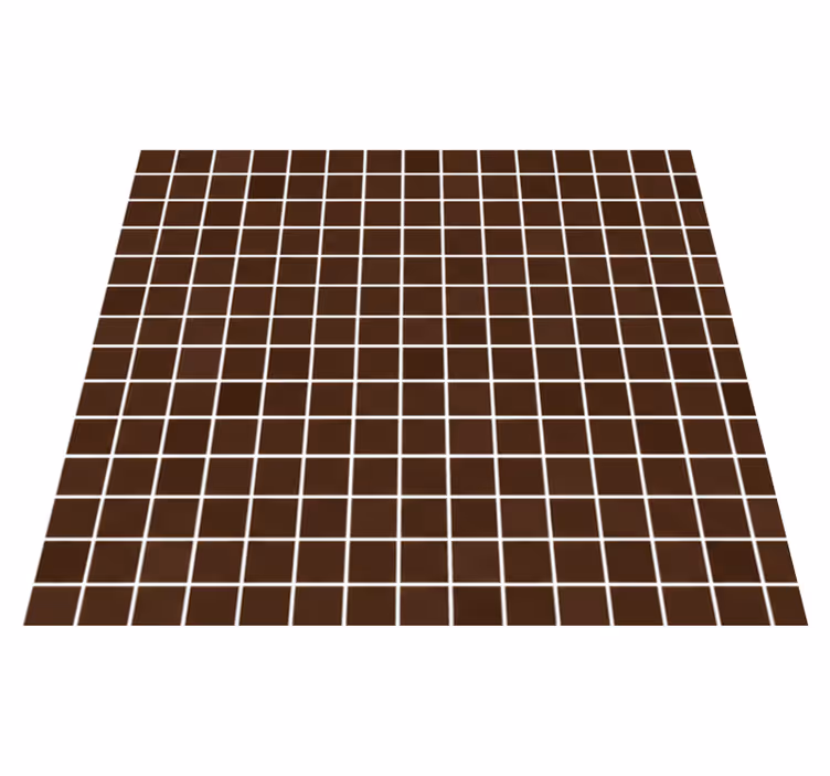 Alfombra vinílica baño mosaicos mini marrón chocolate - TenVinilo