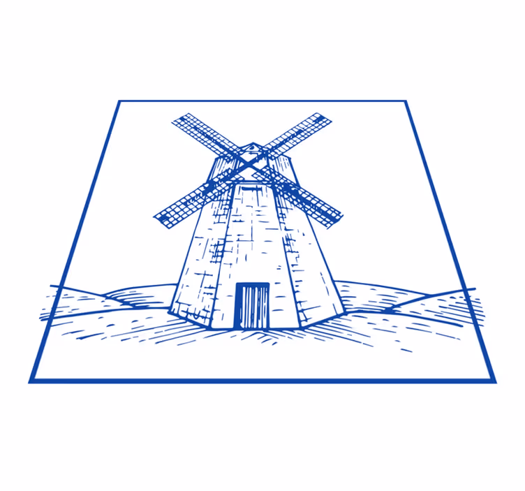 Alfombra de vinilo para cocina molino azul de delft - TenVinilo