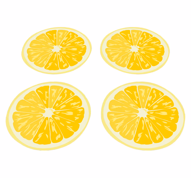 Alfombra de vinilo para cocina limones en rodajas stickers - TenVinilo