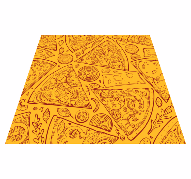 Alfombra de vinilo para cocina íconos de comida italiana - TenVinilo