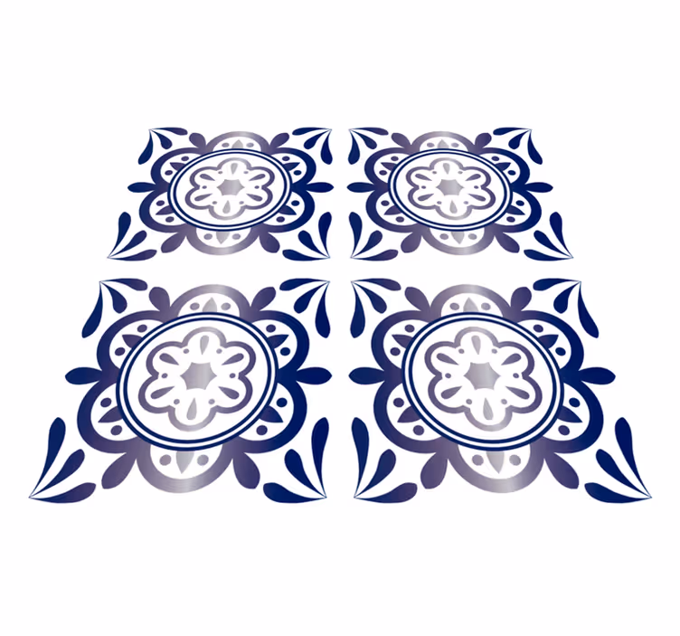 Alfombra de vinilo para cocina azulejo español azul - TenVinilo