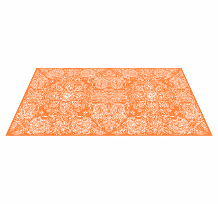 Alfombra de vinilo para cocina azulejo paisley - TenVinilo