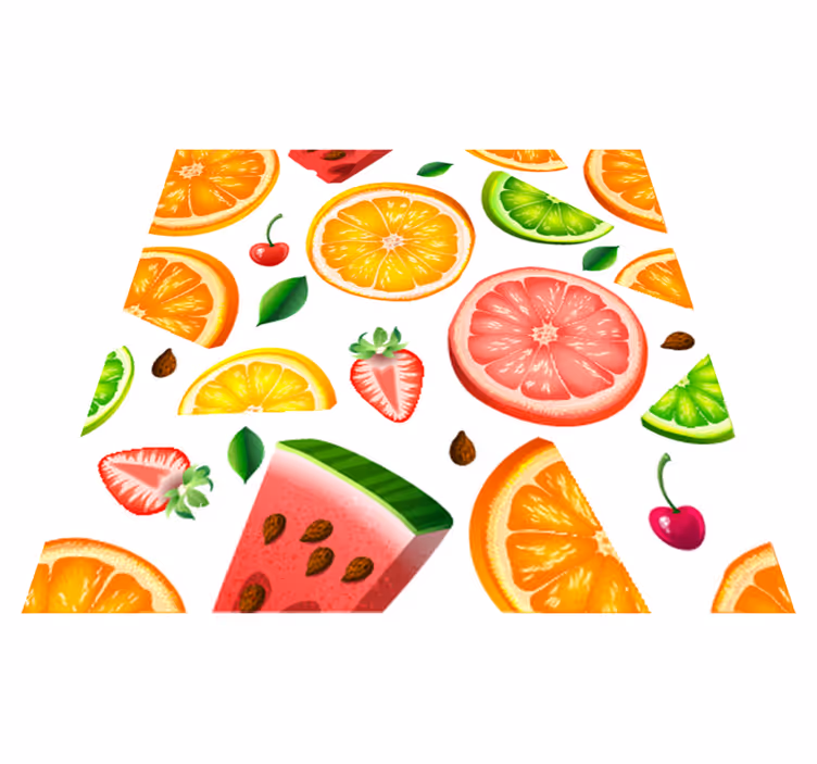 Alfombra de vinilo para cocina cenefa de frutas - TenVinilo