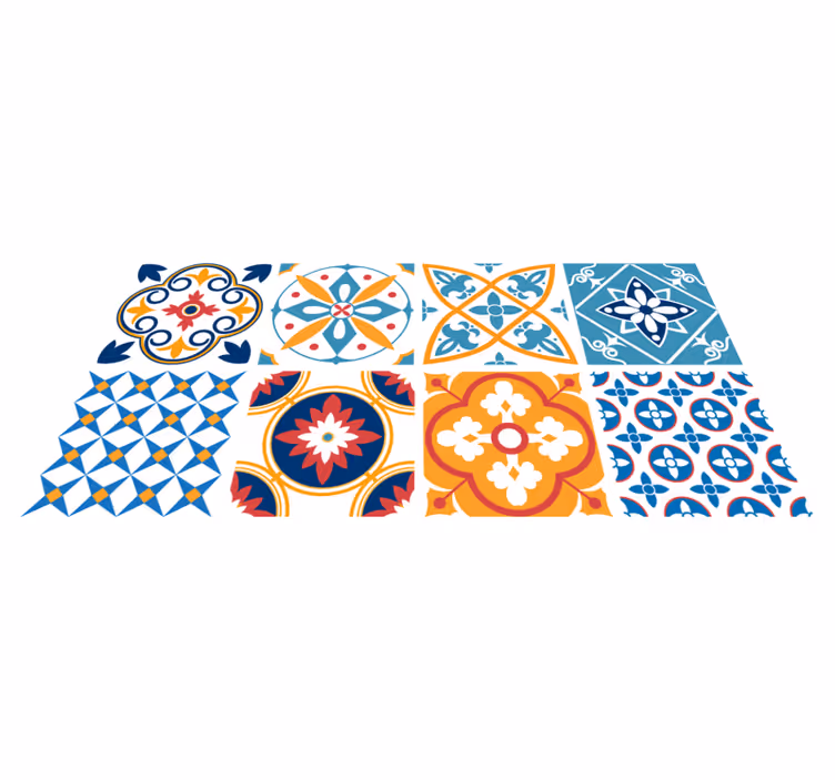 Alfombra de vinilo para cocina sevrinia azulejos de cemento - TenVinilo