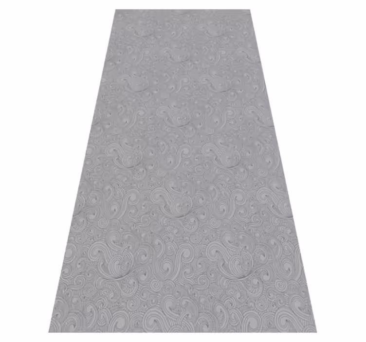 Alfombra de vinilo para cocina patrón floral tonos grises - TenVinilo