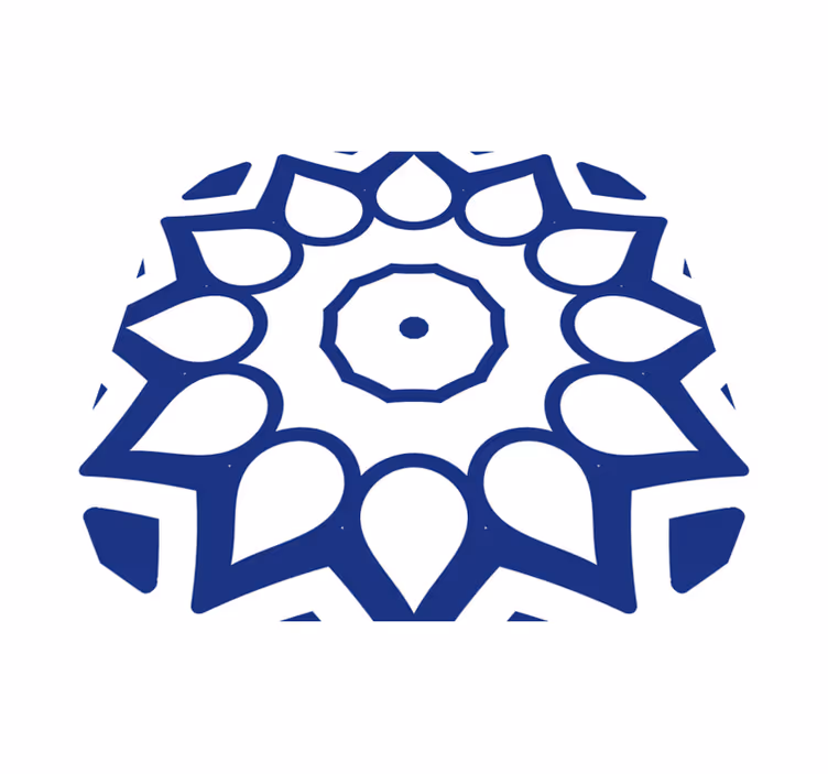Alfombra de vinilo para cocina flores mandala azul delft - TenVinilo