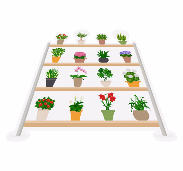Alfombra de vinilo para cocina plantas en estantes - TenVinilo