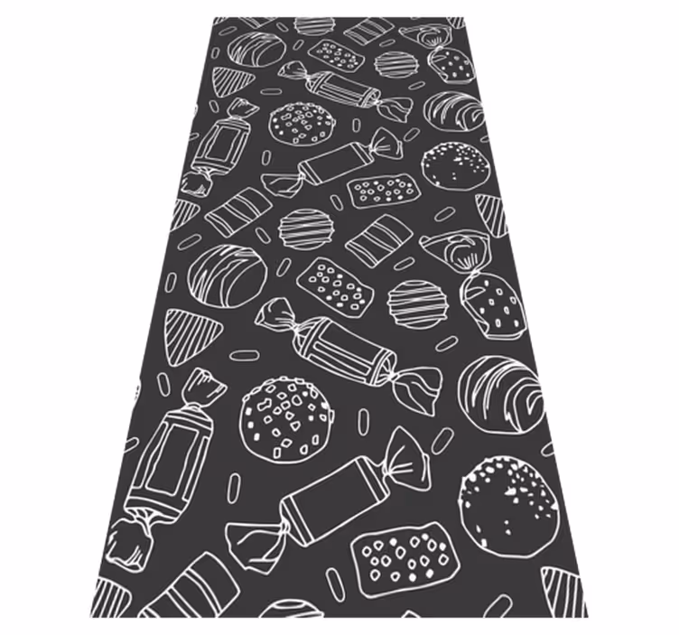 Alfombra de vinilo para cocina patrón caramelos - TenVinilo