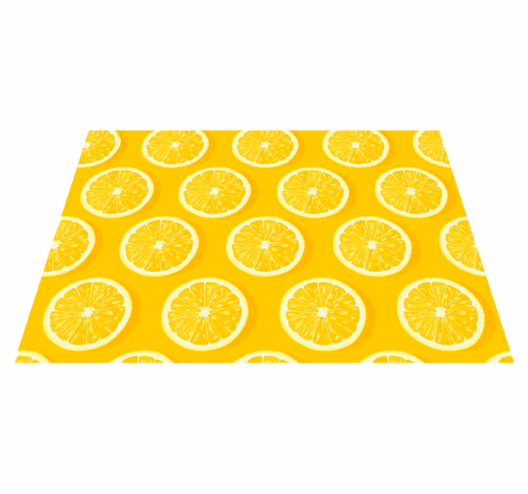 Alfombra de vinilo para cocina limones en rodajas - TenVinilo
