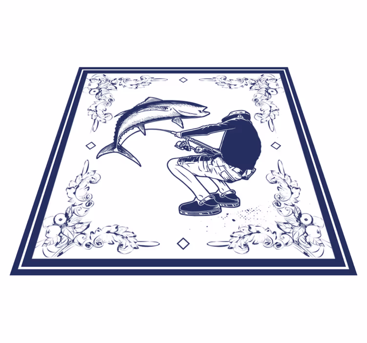Alfombra de vinilo para cocina pescador - TenVinilo