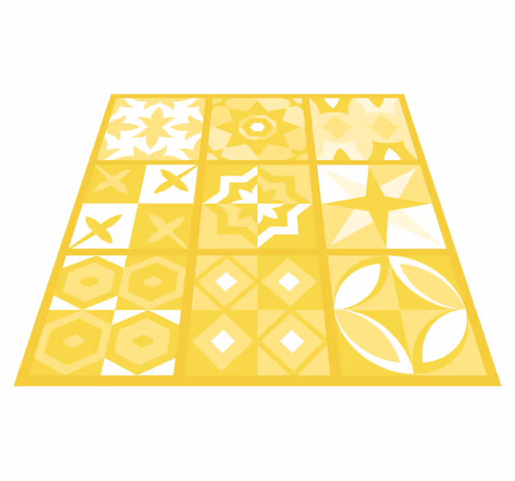 Alfombra de vinilo para cocina amarillo iluminador - TenVinilo
