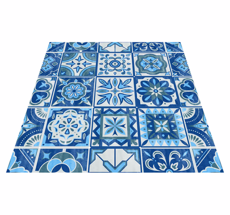 Alfombra de vinilo para cocina azulejos talavera - TenVinilo
