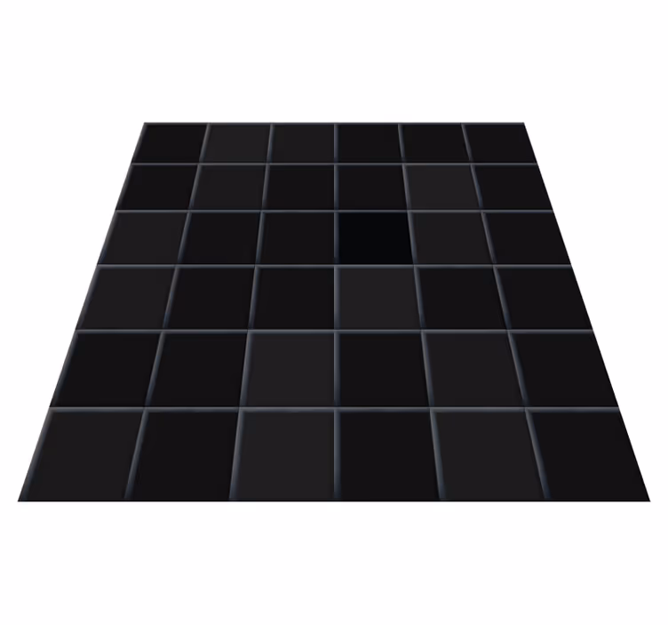 Alfombra de vinilo para cocina baldosas negras pequeñas - TenVinilo
