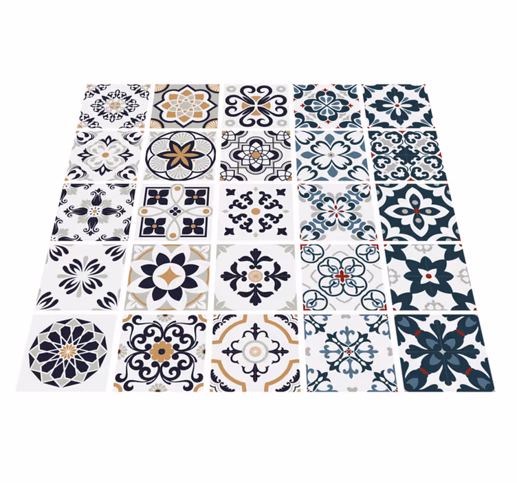 Alfombra de vinilo para cocina adhesivos de azulejos vintage - TenVinilo
