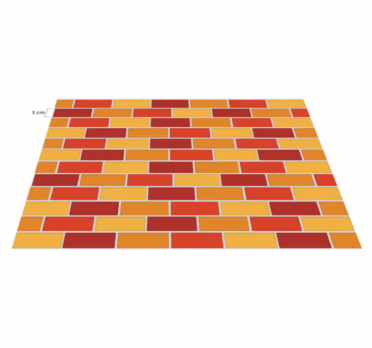 Alfombra de vinilo para cocina ladrillos en tonos cálidos - TenVinilo