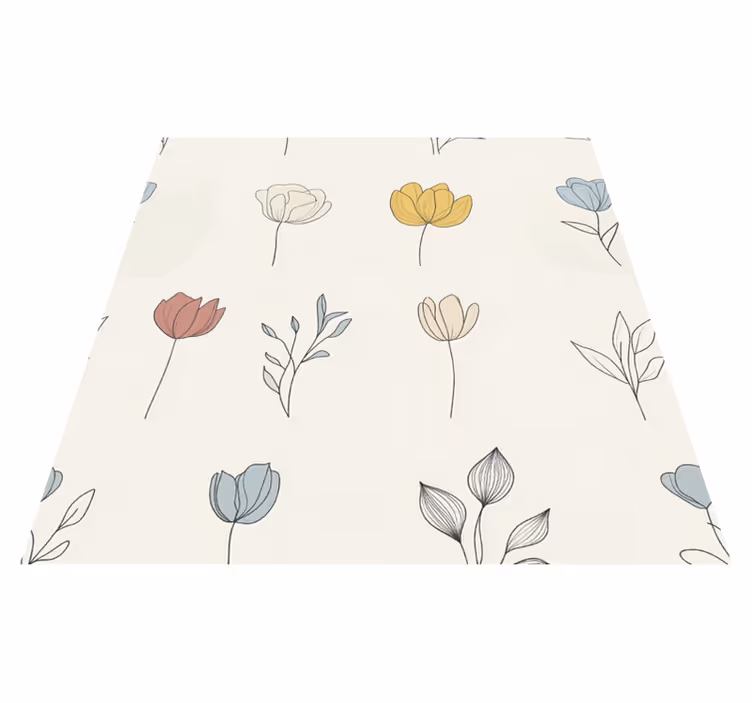 Alfombra de vinilo para cocina diseño de flores - TenVinilo