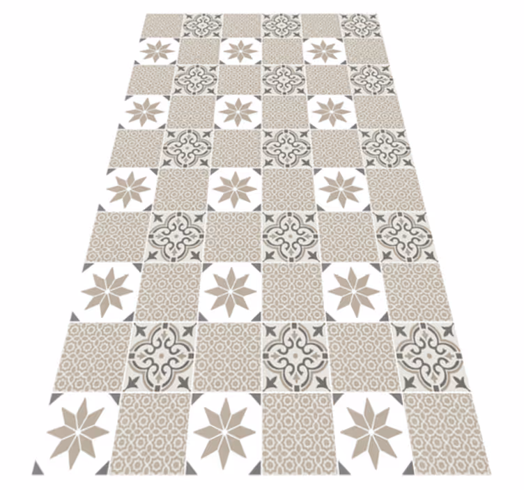 Alfombra de vinilo para cocina mosaico marroquí arenoso - TenVinilo
