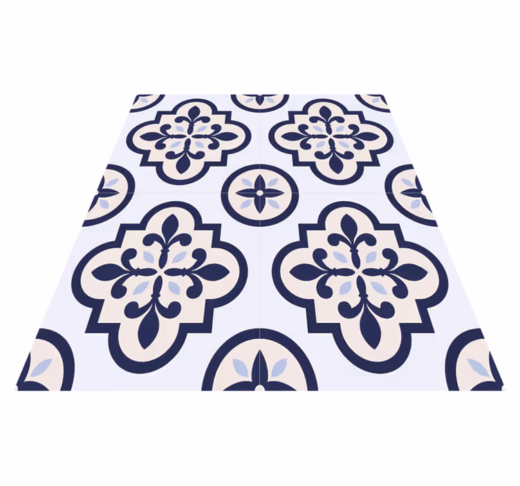 Alfombra de vinilo para cocina azulejo portugués azul - TenVinilo