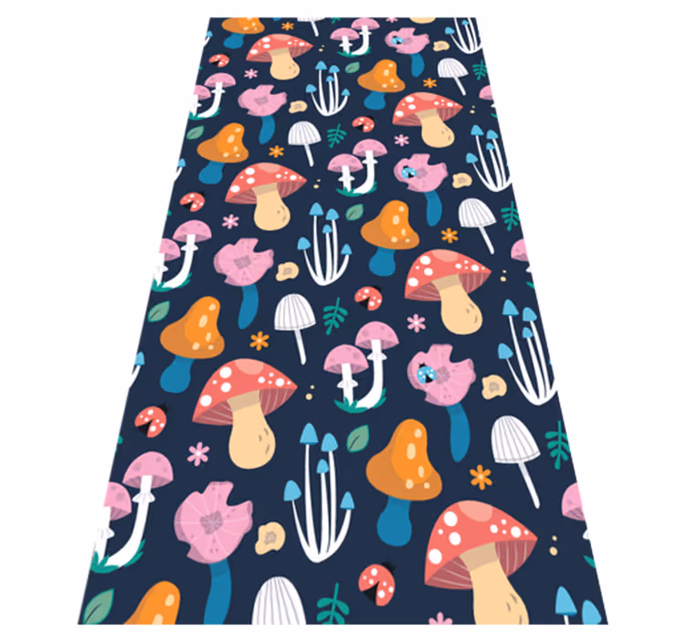 Alfombra de vinilo para cocina con setas y mariquitas - TenVinilo