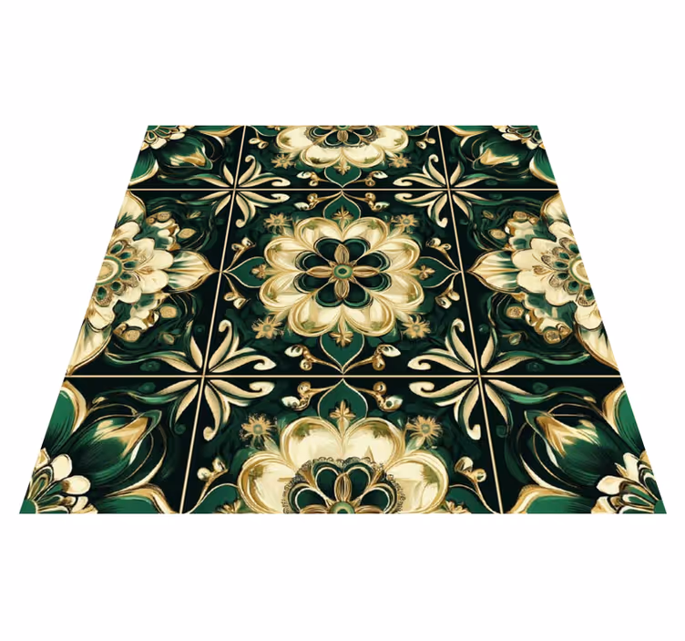 Alfombra de vinilo para cocina mosaico botánico - TenVinilo