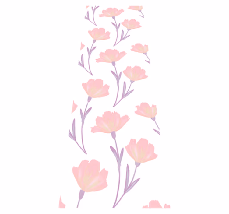 Alfombra vinílica dormitorio flores silvestres minimalistas - TenVinilo