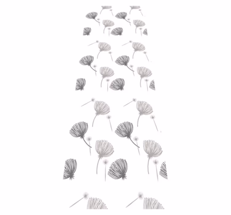 Alfombra vinílica dormitorio flores de pradera sobre blanco - TenVinilo
