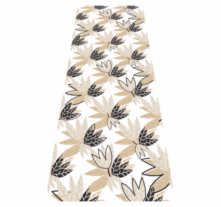 Alfombra vinílica dormitorio hojas marrones estilo nórdico - TenVinilo