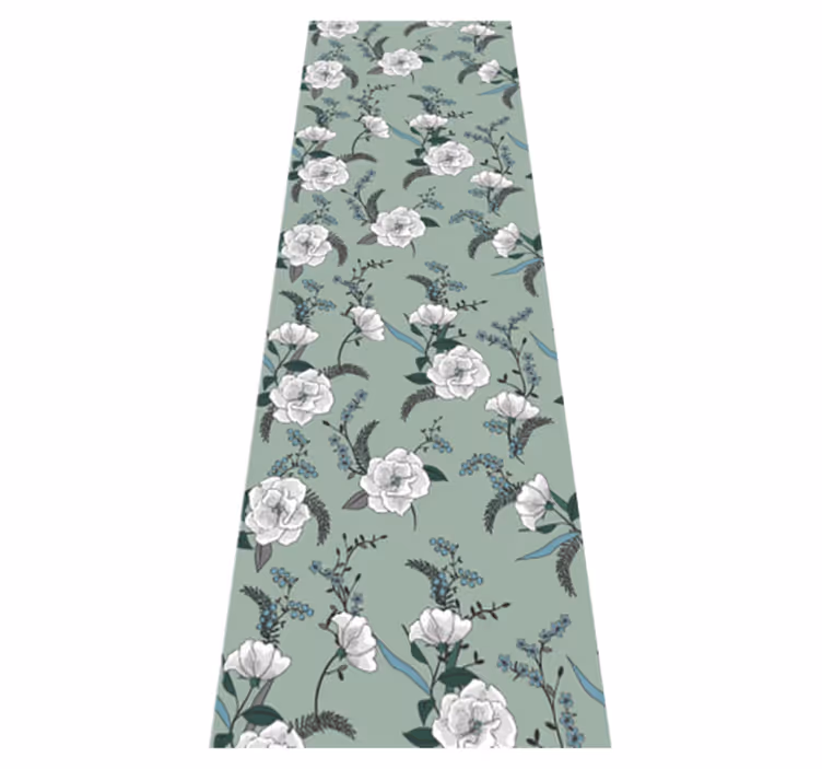 Alfombra vinílica dormitorio árbol magnolia blanca - TenVinilo