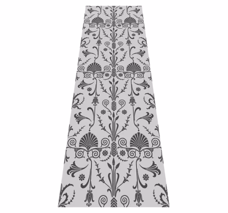 Alfombra vinílica dormitorio patrón floral gris provincial - TenVinilo